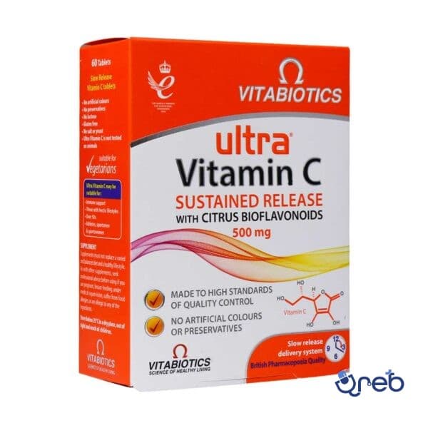 قرص اولترا ویتامین ث ۵۰۰ میلی گرم ویتابیوتیکس ۶۰ عدد 