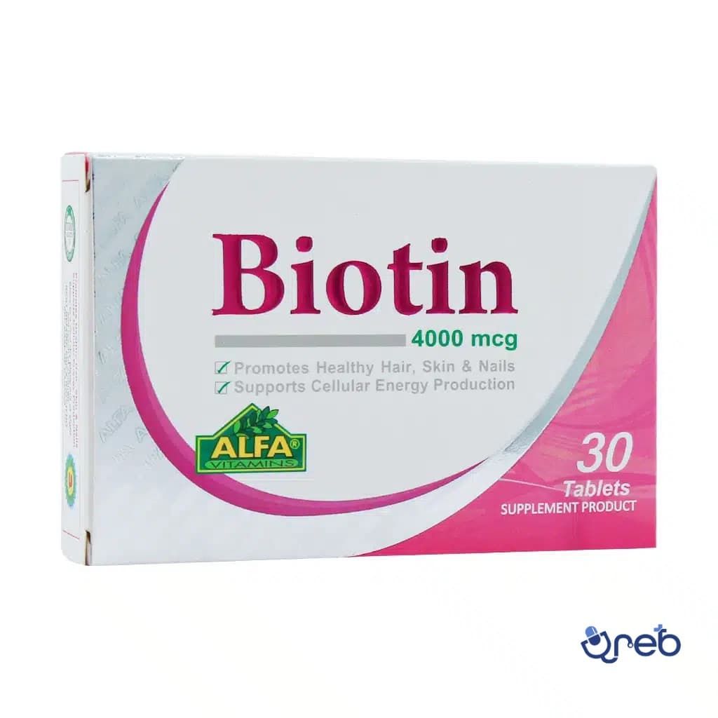 قرص بیوتین 4000 میکروگرم آلفا ویتامینز 30 عدد