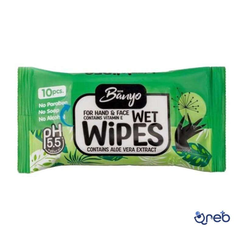 دستمال مرطوب بانیو مدل ای سی ای  10 عددی