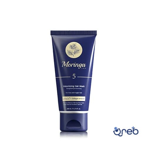 ماسک مو حجم دهنده 5 مورینگا امو مناسب موهای نازک و شکننده 200میلی لیتر 