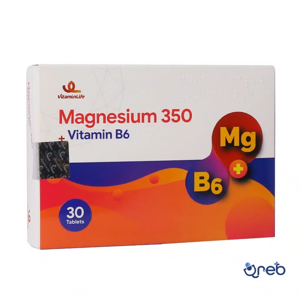 قرص منیزیم 350 و ویتامین ب 6 ویتامین ‌لایف 30 عددی