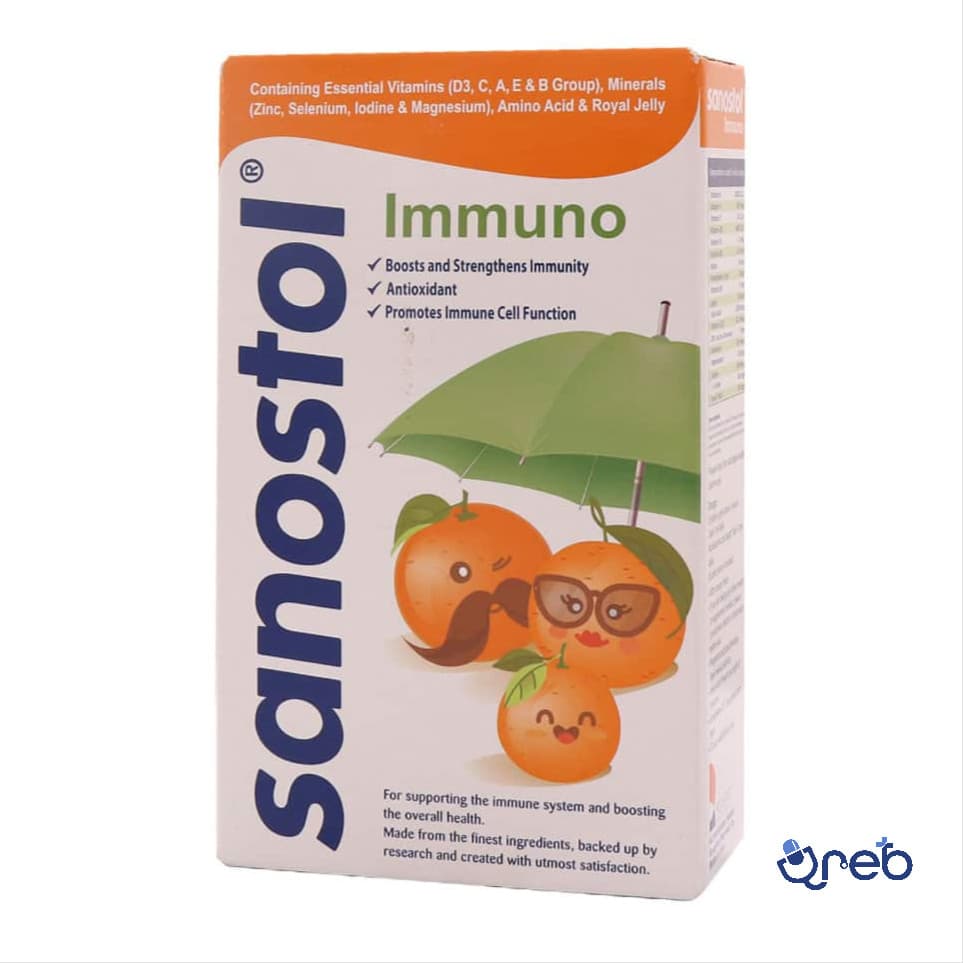 شربت ایمونو سانستول 155 میلی لیتر با طعم پرتقال