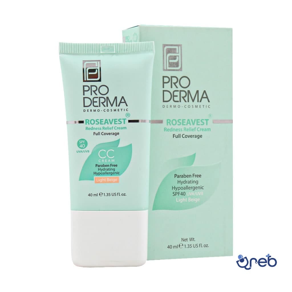 کرم پوشاننده و مرطوب کننده رنگی صورت پرودرما مناسب پوست معمولی و حساس 40 میلی لیتر